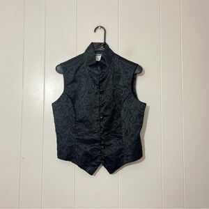 Panhandle Slim Vest Men Black Button Western Adjustable Size M